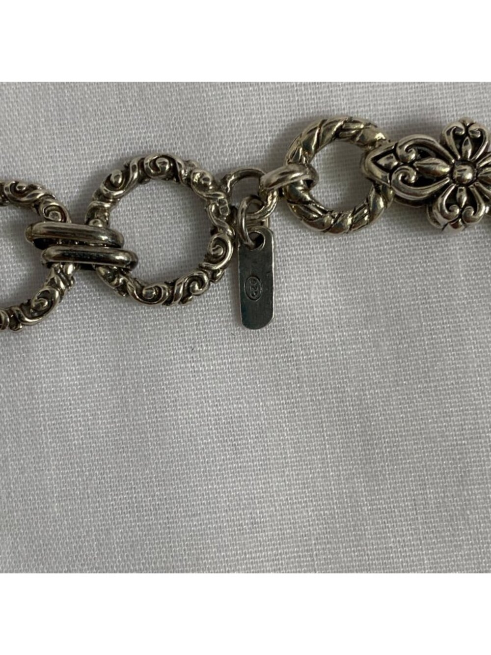 Vintage Sarda Sterling Silver Elephant Chain Link signed bangle bracelet 925 - Picture 4 of 10